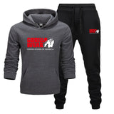 Tracksuit Fashion GORILLA WEAR Sportswear Two Piece Sets All Cotton Fleece Thick hoodie+Pants Sporting Suit