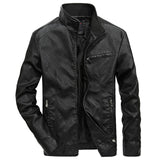 FGKKS Brand Warm Men Leather Jacket Mens Leather Motorcycle Standing Collar Motorcycle Style Men's Leather Jackets