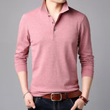 2020 Top Grade New Fashion Brands Polo Shirt Mens Solid Color Long Sleeve Slim Fit Boys Korean Poloshirt Casual Men Clothing