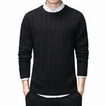 100% Cotton Sweater Men 2020 Autumn Winter Slim Fit Pullovers Men Argyle Pattern O-Neck Pull Homme Christmas Sweaters Black 3XL