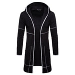 Mens Hooded Cotton Cardigan Pocket  Fashion Patchwork Autumn Winter Warm Long Clothes Casual Knitted Coat Drop Shipping Discount