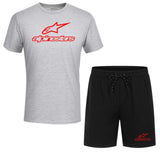Alpinestar Fashion T-shirt Shorts Men's Sportswear Summer Men's Suit Clothes Short-sleeved T-shirt Shorts Beach Casual Sets 2PC