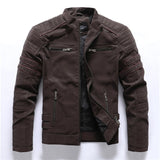 2020 New Men's PU Leather Jacket Plus Velvet Warm Zipper Coat Male Windproof Motorcycle Jacket Coats Man Leather Biker Outwear