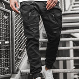 Man Casual Cargo Pants Zippered Multi-Pocket Tracksuit Sweatpants Joggers Sport Pants Mens Trousers Plus Size Streetwear Sport