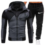 Men's casual suit 2020 winter new zipper jogger sportswear zipper hoodie + pants 2PC suit men's sportswear sports suit clothing